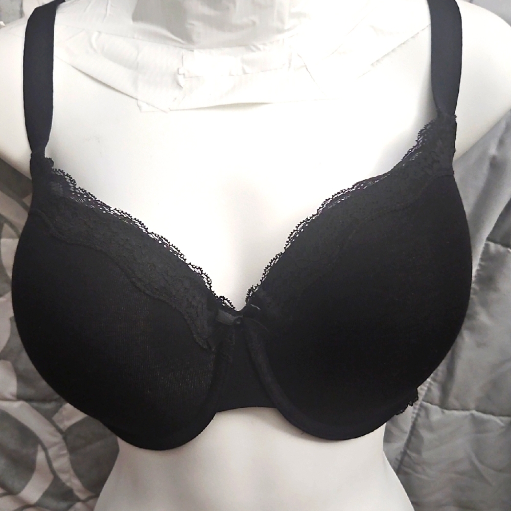 Ambrielle Black Lace Trim Bra Intimates & Sleepwear